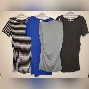 Source Unknown Women Dresses Midi - Black, White Stripe, Blue, Gray